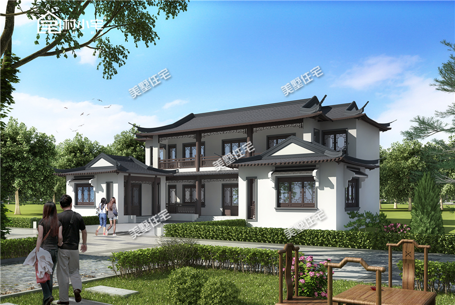 主体造价65-70万带双庭院复古典雅庭院别墅